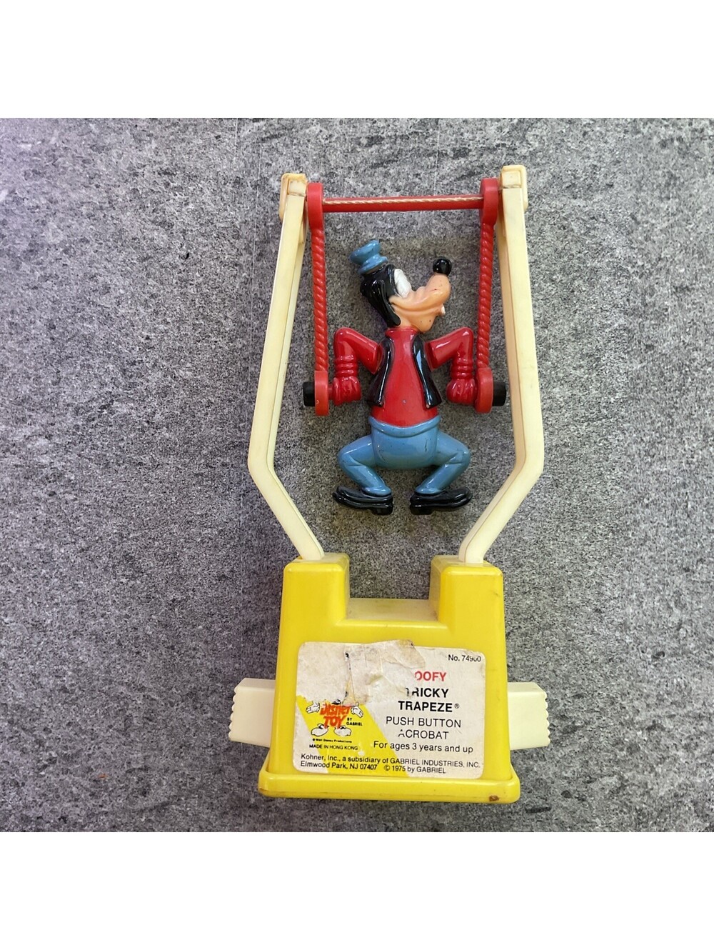 Goofy Tricky Trapeze Toy Gabriel Industries Walt Disney Disneyana 70s 5.5" Inch